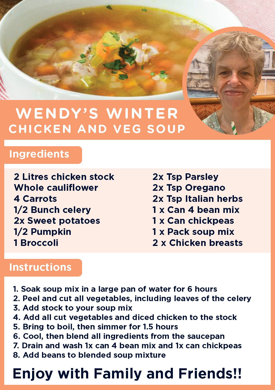 Recipe for Chicken and Veg soup